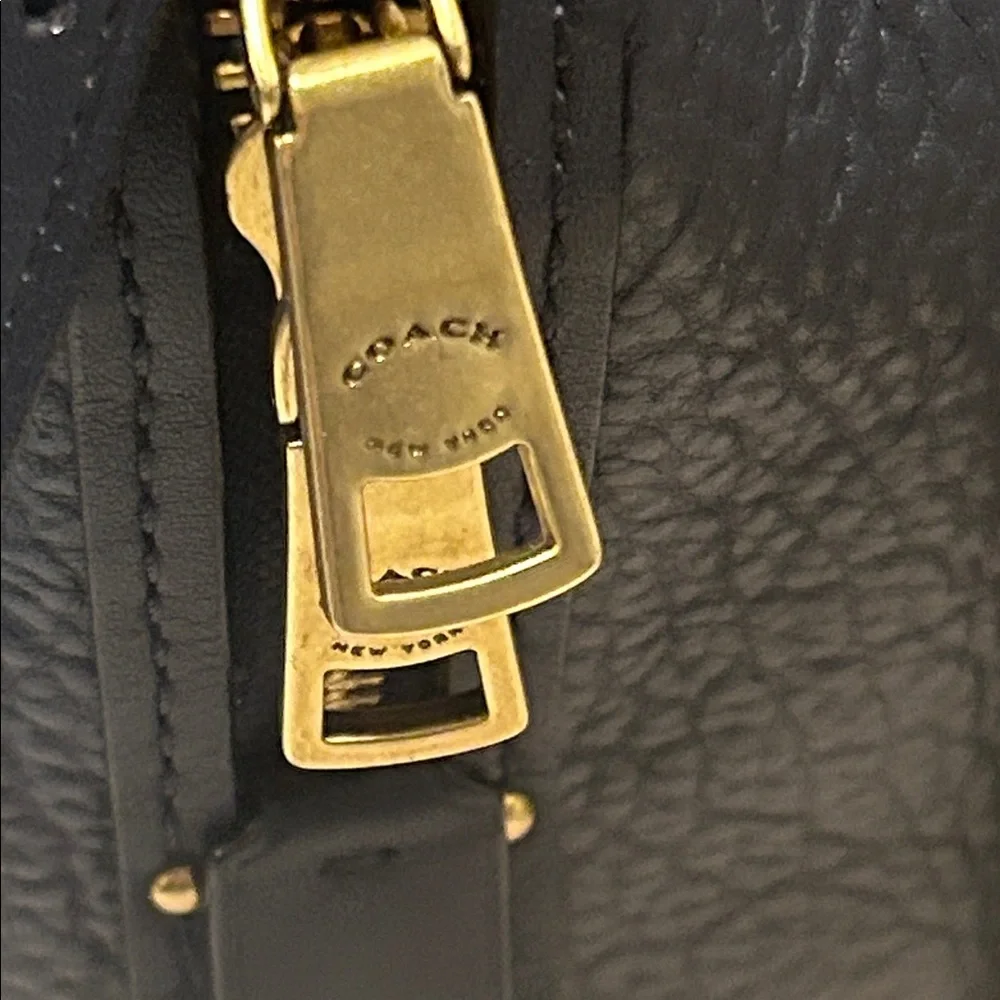 Coach Navy Dreamer 36 Border Rivets Leather Handbag